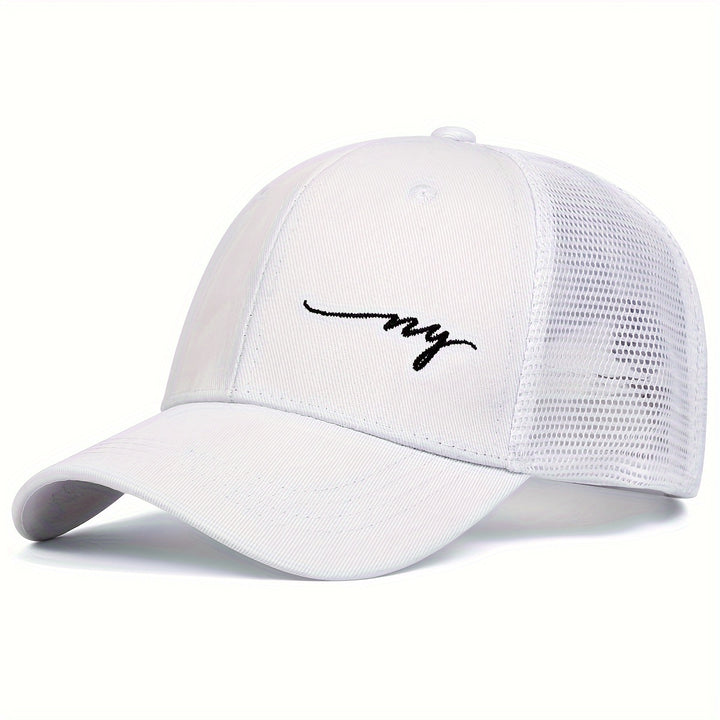 1pc Gorra de Béisbol NY para Hombre - Ajustable con Malla en la Parte Trasera, Diseño Transpirable, Protección Solar, Sombrero Casual para Viajes de Primavera y Otoño, Fiestas en la Playa y Actividades al Aire Libre (Negro, Blanco, Verde, Beige)