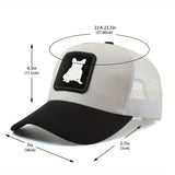 Gorra de béisbol para hombres y mujeres con malla trasera, gorra ajustable estilo French Bulldog Head Tilt, gorra de camionero hip hop anime cartoon, gorra transpirable de verano para exteriores