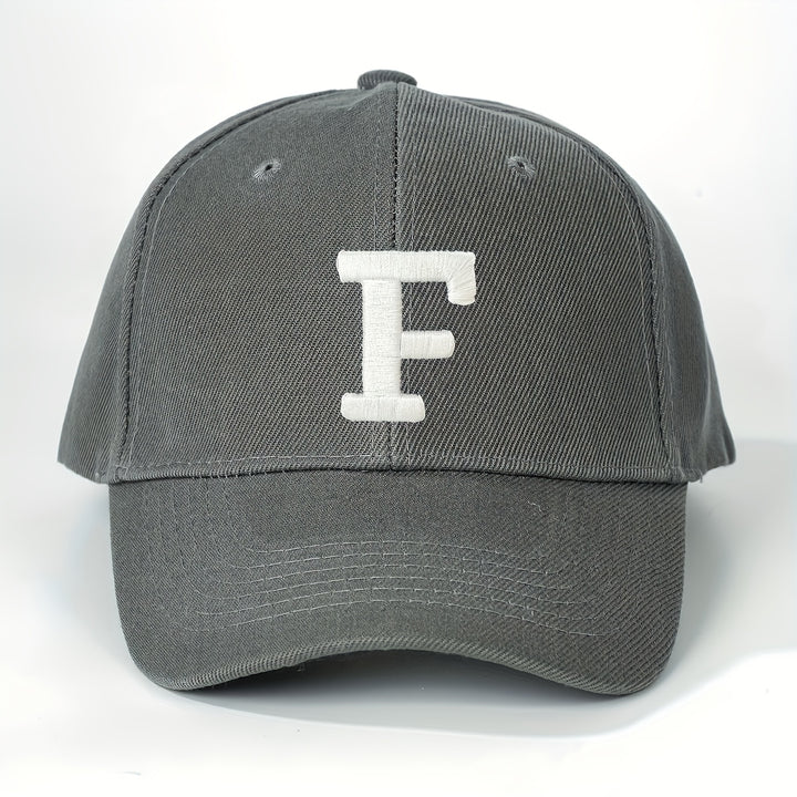 1 Gorra de Béisbol Bordada con Letra F Unisex, Ajustable y Transpirable, Estilo Y2K para Parejas, Ala Curva, Moda Verano para Hombres y Mujeres