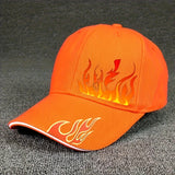 Gorra de béisbol para hombre, 1 unidad, ligera con diseño de llamas vibrantes, tejido transpirable y sin estirar, ideal para streetwear, ciclismo y viajes, lavable a mano, ajustable, accesorio urbano, cómoda