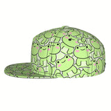 Gorra de béisbol unisex - Gorra snapback ligera y transpirable, ajustable, con diseño de diseño de dibujos animados de rana, visera plana, ropa de calle hip hop para hombres y mujeres, fibra de poliéster lavable a máquina, perfecta para regalos de Hallowe