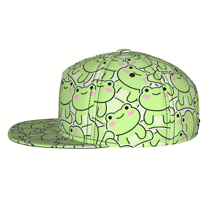Gorra de béisbol unisex - Gorra snapback ligera y transpirable, ajustable, con diseño de diseño de dibujos animados de rana, visera plana, ropa de calle hip hop para hombres y mujeres, fibra de poliéster lavable a máquina, perfecta para regalos de Hallowe
