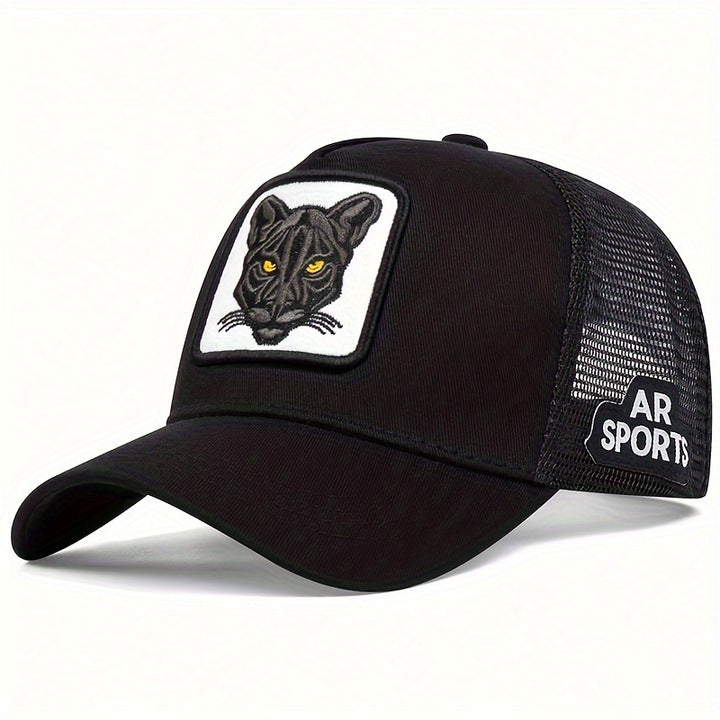 Gorra de béisbol negra para hombre con bordado de animal - Ideal para salidas de primavera/verano