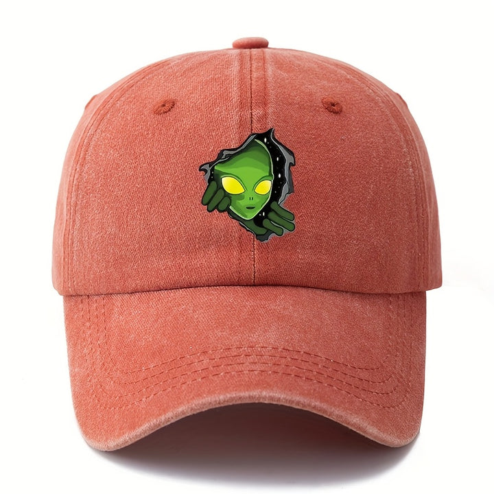 Gorra de Béisbol MAKEFGE con Diseño Alien para Hombres y Mujeres - Gorra Ajustable Snapback Trucker con Estampado Verde Vibrante, Diseño de 6 Paneles, Tela Duradera para Camping al Aire Libre, Uso Casual (/Beige/Rosa/Azul Verdoso). Tela Tejida