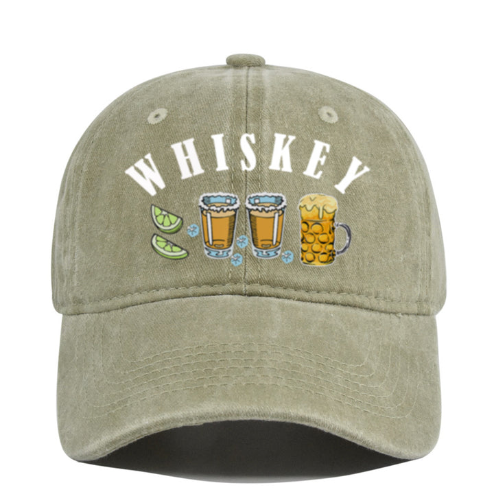 Gorra de Béisbol Vintage con Emblema de Whisky y Vino, Ajustable Snapback, Logo Manual para Estilo Retro, Cata de Vinos, Bares y Fiestas Navideñas - No Elástica, Ideal para Entusiastas del Retro y Seguidores de la Cultura del Vino