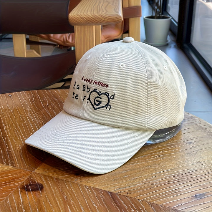 Nueva gorra de béisbol de visera ancha para otoño-invierno, bordada con letras, para mostrar el rostro y la edad, gorro de pico de pato estilo pareja para hombre