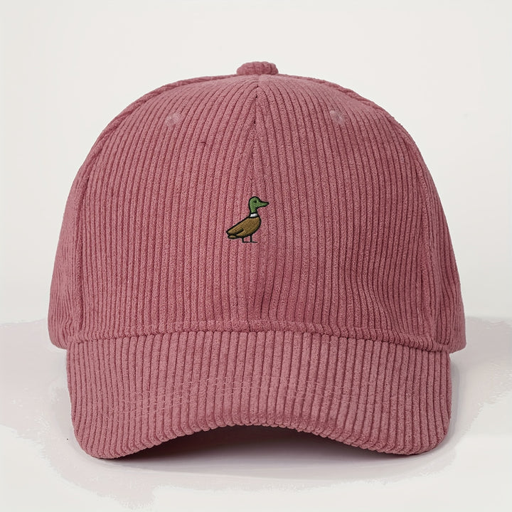 1 Gorra de Béisbol Bordada Verde en Pana Unisex Ajustable y Transpirable, Sombrero de Verano con Visera Curva para Mujer, Estilo Y2K, Ideal para Parejas