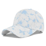 Gorra de Béisbol Retro Azul y Blanco con Tie-Dye para Hombres y Mujeres - Ajustable con Snapback, Ideal para Festivales de Música, Streetwear y Atuendos Navideños