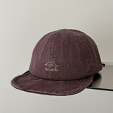 Gorra de Ala Plana con Bordado de Delfín, Gorro Baseball para Mujer - Accesorio al Aire Libre, Moda, Diseño Delgadito y Adjustable, Lavado a Mano, Coleccionistas de Sombreros, Amantes del Estilo