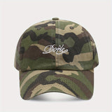 Gorra de béisbol de camuflaje americana para mujeres, lavada y desgastada, suave, transpirable, ajustable, poliéster, con detalles de bordado, estilo vintage para ropa de trabajo masculina.