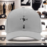 1 gorra fresca con estampado de cruz, tejido ligero de poliéster, ajuste seguro, gorra trucker adecuada para todos los géneros, ajustable, ideal para aventuras al aire libre durante todo el año