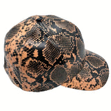 Gorras de béisbol con patrón de serpiente único, gorras de hip-hop de tendencia callejera para hombres y mujeres, gorras de sombra y protección solar para salidas, gorras de pico de pato para jóvenes, gorras sin parte trasera