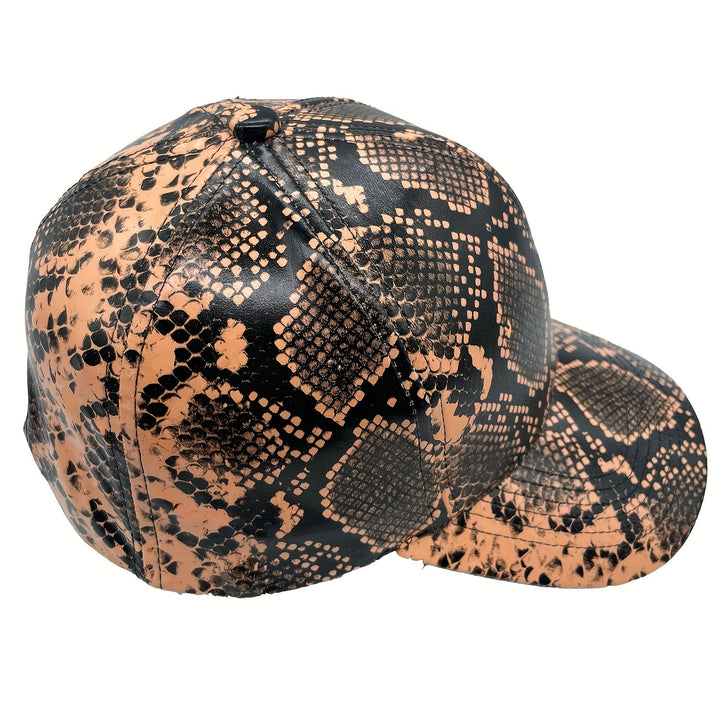 Gorras de béisbol con patrón de serpiente único, gorras de hip-hop de tendencia callejera para hombres y mujeres, gorras de sombra y protección solar para salidas, gorras de pico de pato para jóvenes, gorras sin parte trasera
