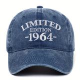 Gorra de Béisbol Bordada Edición Limitada 1964, Visera Curva Ajustable, Ideal para Uso Casual y Ocasiones Especiales como el Día de la Madre/Día del Padre, Apta para Hombres y Mujeres
