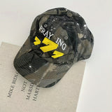 Gorra de béisbol camuflada bordada de 19.74 metros, ajustable, ligera de poliéster con letras 3D para estilo casual urbano