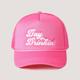 Paquete de 1 Gorra de Béisbol Bordada para Beber al Día - Sombrero de Camionero Ajustable Unisex con Malla en la Parte Posterior, Ligera y Transpirable para el Verano, Ideal para Golf, Exteriores y Uso Diario (Rosa, Verde, Blanco, )