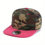 1 gorra de béisbol unisex camuflaje ala plana estilo hip-hop, transpirable y versátil para exteriores con protección solar, venta al por mayor