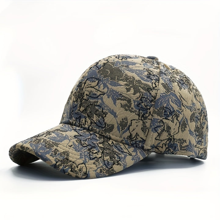 Gorra de Béisbol con Estampado Floral para Mujer 2025 - Sombrero Ajustable de Ala Ancha y Diseño Plegable para Primavera/Verano al Aire Libre, Beige/Azul//Verde, Tela No Elástica