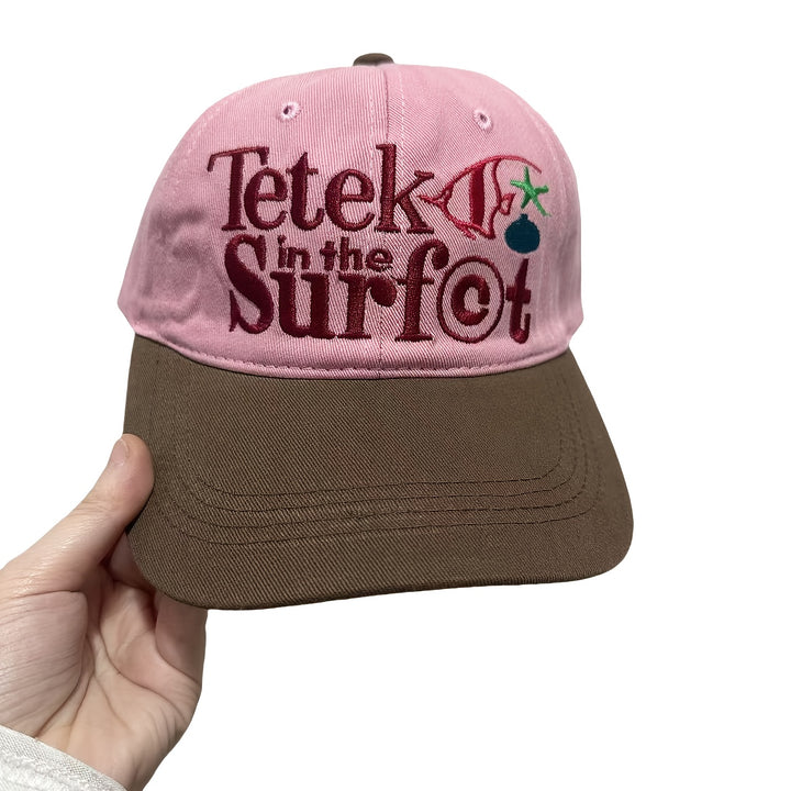 Gorra de Béisbol Ligera Ajustable para Mujeres - Diseño Bordado en Rosa Suave y Contraste, Sombrero Unisex Transpirable para Salidas Casuales & Playa, Moda Retro con Ajuste Cómodo, Accesorio de Playa, Bordados Divertidos, Costura Duradera, Prenda de Cabez
