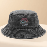 Sombrero de pescador RipCure Surfco para hombre - Diseño geométrico de montaña y ola, sombrero ligero para pesca al aire libre y acampada, material azul, ajuste ajustable para uso casual, sombrero de acampada
