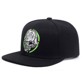 Gorra Snapback Ajustable para Hombres y Mujeres con Parche Gótico de Llave Griega y Calavera en 3D Blanco/Verde Neón/ - Gorra Casual Suave para Todas las Estaciones, Ideal para Mardi Gras, Navidad y Atuendos Informales - Cierre Snapback Fácil de Cuidar (S