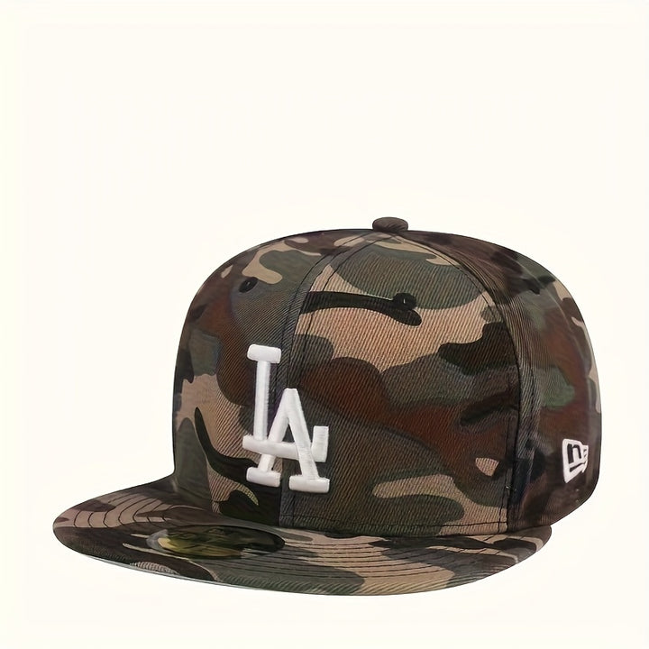 Gorra de Béisbol Estilo Camuflaje Verde con Logo de LA - Gorra Unisex No Ajustable para Hombres y Mujeres, Deportes al Aire Libre para Todas las Estaciones, Uso Casual y Conjuntos Temáticos de LA (Inspirada Oficialmente)