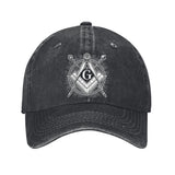 Gorra de Béisbol Masónica Ajustable de Algodón Ligero con Emblema de Brújula y Triángulo, Visera Curva para Hombres y Mujeres, Casual Unisex al Aire Libre, Diseño Único del Logo, Tela Transpirable