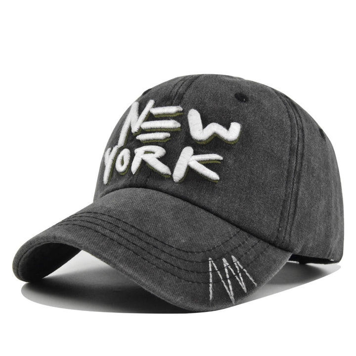 Gorra de béisbol retro 3D para hombre con adorno de Nueva York - Gorra ligera para todas las estaciones con visera curva y diseño estructurado de 6 paneles, con letras, gorra casual y para ocasiones especiales para el 4 de julio, ropa casual (lavable a ma
