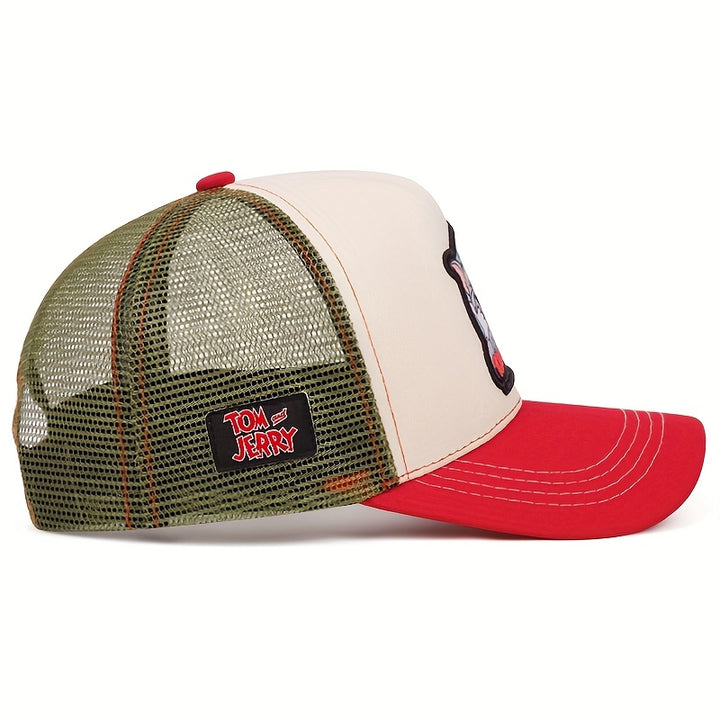 Gorra de béisbol bordada de Tom y Jerry de Warner Bros, para eventos deportivos al aire libre, gorra de gasa, estilo hip-hop urbano