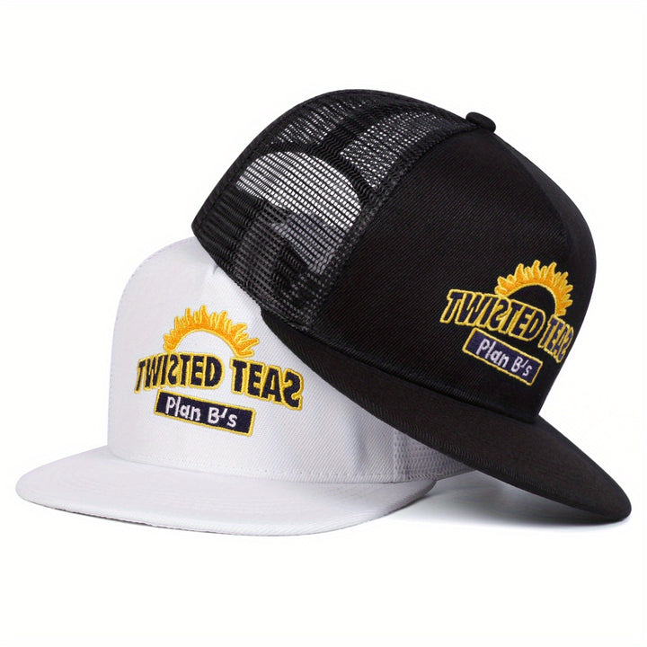 Gorra de béisbol para hombre TWRTED TEA bordada, ajustable, negra, poliéster 100%, con protección solar, para primavera, otoño, viajes, fiesta de playa