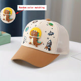 Gorra de béisbol para niños, 100% poliéster transpirable, cierre de presión, lavable a mano, patrón de animal, elastizable, para niños y niñas, ropa casual de primavera/verano, idea de regalo de cumpleaños