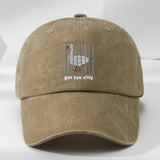 1 gorra de béisbol unisex con estampado de ganso en jaula, ajustable, suave, transpirable y absorbente de humedad, 100% poliéster