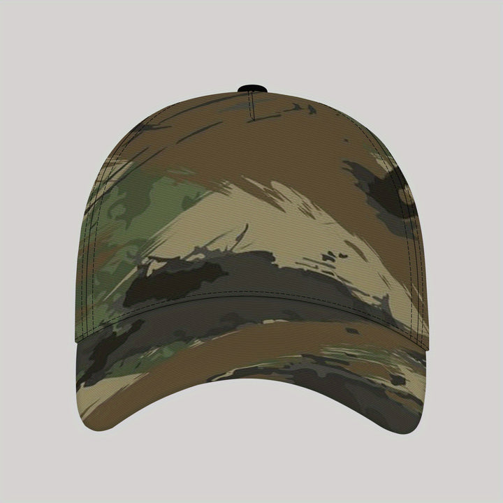 Gorra de béisbol ajustable con diseño de camuflaje - Estilo unisex de hip-hop, protección solar, poliéster, sombrero de playa al aire libre con patrón de hojas, accesorios de playa | Gorra de hip-hop | Gorra tejida, protección solar