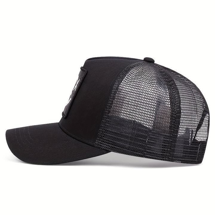 2pcs Gorras de Béisbol Hip Hop para Mujer - Snapback Ajustable, Poliéster Ligero con Bordado de Cara Traviesa, Malla Transpirable en la Parte Trasera - Perfectas para la Moda al Aire Libre