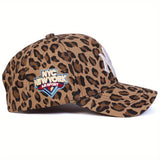 Gorra de béisbol con estampado de leopardo para mujer AR - Sombrero ajustable para protección solar en primavera y otoño, ideal para viajes, playa y fiestas, ropa casual para la cabeza | Gorra con estampado de leopardo | Poliéster tejido