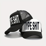 Gorra de Béisbol de Malla con Estampado de Letras para Mujer - Ajustable, Ligera y Transpirable con Cierre Snapback