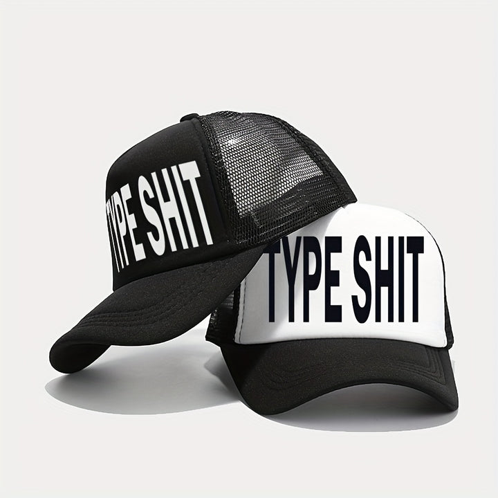 Gorra de Béisbol de Malla con Estampado de Letras para Mujer - Ajustable, Ligera y Transpirable con Cierre Snapback