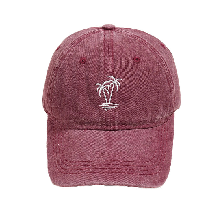 Gorra de Béisbol Retro para Hombre con Bordado de Palmera y Estilo Casual Lavado