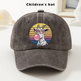 Gorra de béisbol para niños - Gorra ajustable con gráfico de cabra, borde suave y ligero para niños y niñas, ropa diaria y navideña - Gorra de béisbol fácil de limpiar para bebés, adolescentes, niños - Fiesta de cumpleaños, escuela, parque - Negro, ropa d