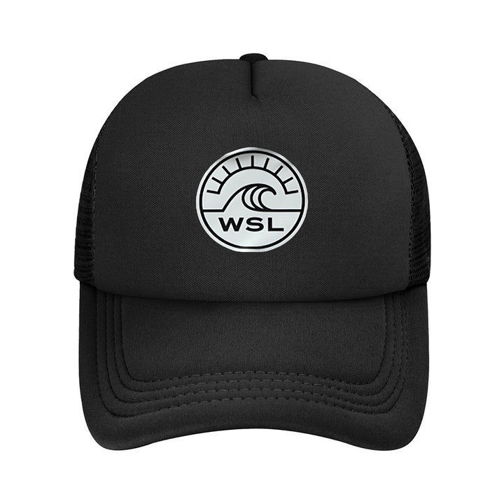 1 pieza de gorra de béisbol de malla de organización de surf WSL - Gorra ajustable transpirable con diseño de onda geométrica, gorra casual para todas las estaciones unisex para hombres y mujeres, blanco y negro, perfecta para actividades al aire libre, p