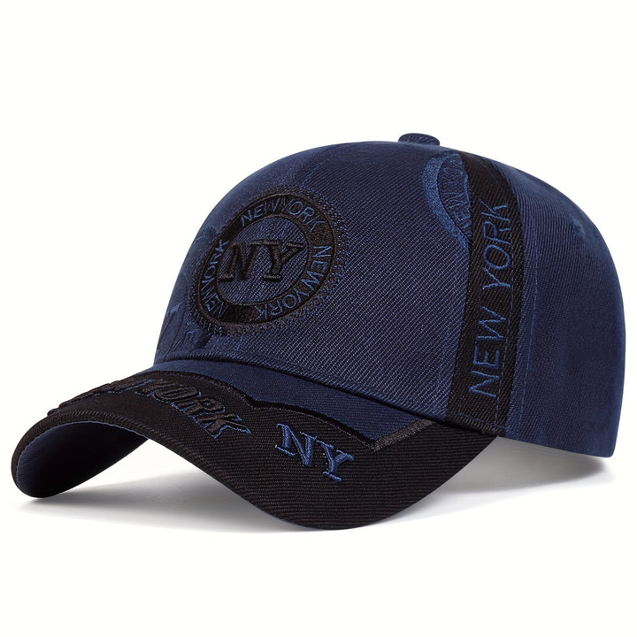 Gorra de Béisbol Ajustable para Hombre con Costura de Letras NY, Protección Solar, Ideal para Primavera y Otoño, Viajes y Fiestas en la Playa