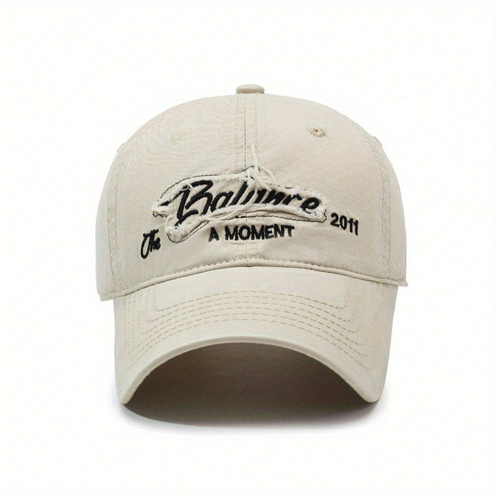 Gorra de Béisbol Unisex Retro con Bordado de Letras y Ala Ancha, Estilo Casual Versátil alfabético