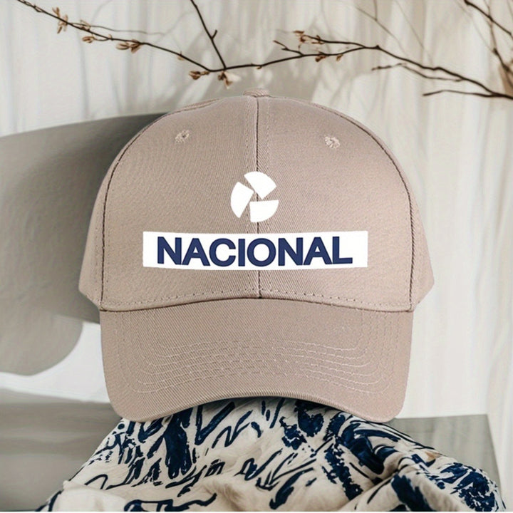 1 Gorra de béisbol NACIONAL - Letras y logo llamativos, cierre ajustable con visera, gorro de poliéster ligero para hombres y mujeres, deportes, senderismo, running, equipo de senderismo, diseño deportivo, construcción duradera, entusiastas de los deporte