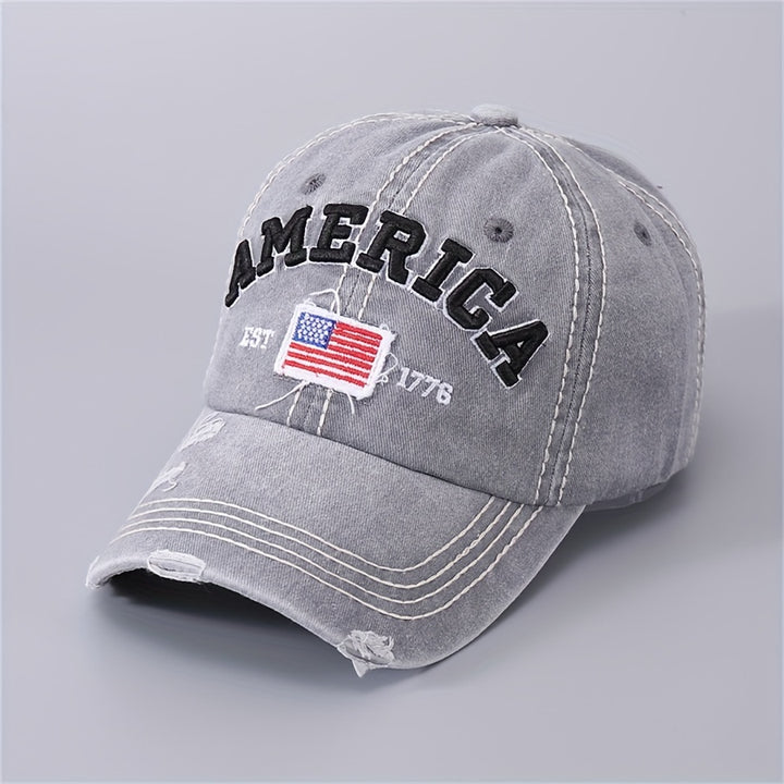 Gorra De Béisbol Bordada AMÉRICA Lavada Gorras Desgastadas Ajustables Sombrero Casual Con Visera Para Mujeres Y Hombres