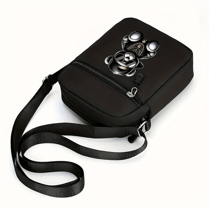 2 piezas, Gorra de Béisbol con Visera Curva y Bolso Bandolera Unisex Estampado Oso Hip-Hop, Moda Urbana Deportiva al Aire Libre Sombrero Ajustable Con Funda, Regalo para Él o Ella, Accesorio de Streetwear,Estilo Urbano,Gorra de Moda,Moda Hiphop,Ajuste Aju