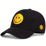 1 pieza, Gorra de béisbol ajustable transpirable con sombrilla unisex con cara sonriente para viajes de primavera y otoño, ideal para fiesta junto al mar