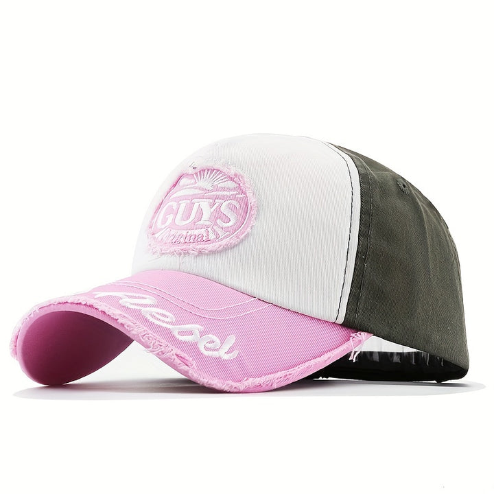 Gorra de Béisbol Bordada para Hombre y Mujer, Estilo Versátil Coreano con Ajuste Snapback y Diseño Desgastado