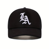 1 gorra snapback unisex estilo gotico con logo LA - Gorro trucker ajustable blanco//blanco, diseño inspirado en Hip Hop de Los Ángeles (sin emblema), ideal para uso casual y al aire libre
