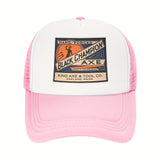 Gorra de béisbol Black Champion Axe Logo - Ligera, Malla transpirable, Ajustable, Diseño de dos tonos, Poliéster, Lavar a mano, No limpiar en seco, Estilo urbano, Cierre de presión, Uso de todas las estaciones, Ideal regalo de vacaciones, Gorra de camione