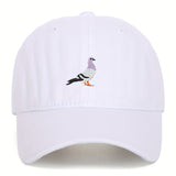 Gorra de béisbol unisex con bordado de paloma - Gorra de papá desgastada negra para mujeres y hombres - Gorra solar ajustable y transpirable